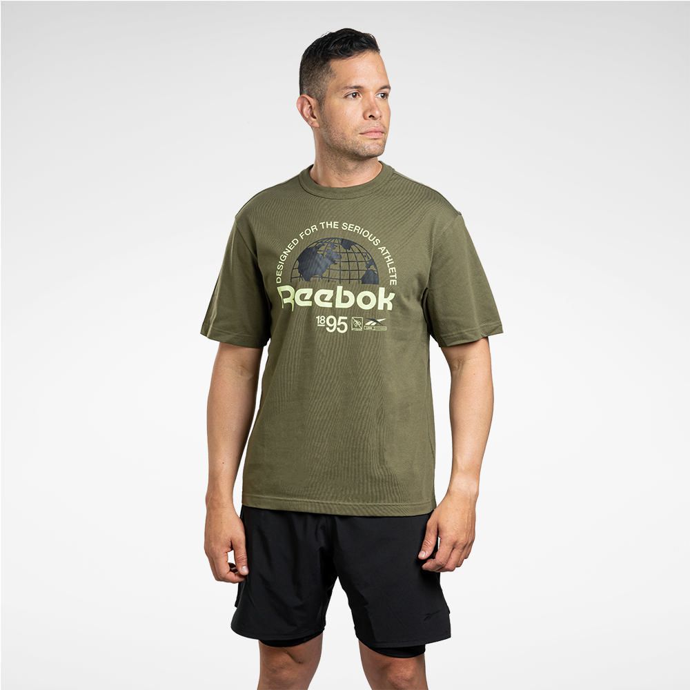 Polo Deportivo Reebok Para Hombre 100037038 Globe Ss Tee Verde