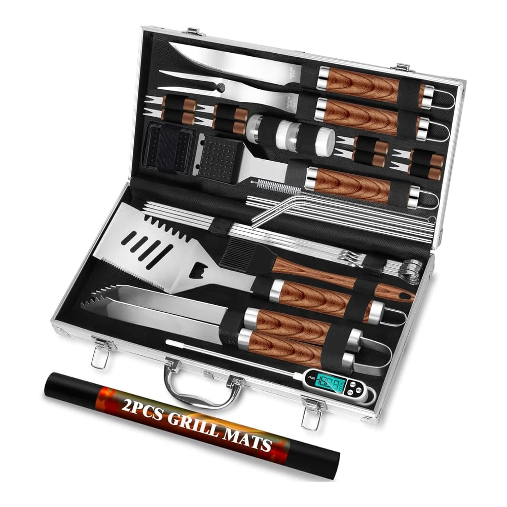 Antideslizantes con Termómetro Alfombrillas En Caja de Aluminio para Viajes Exteriores Marrón