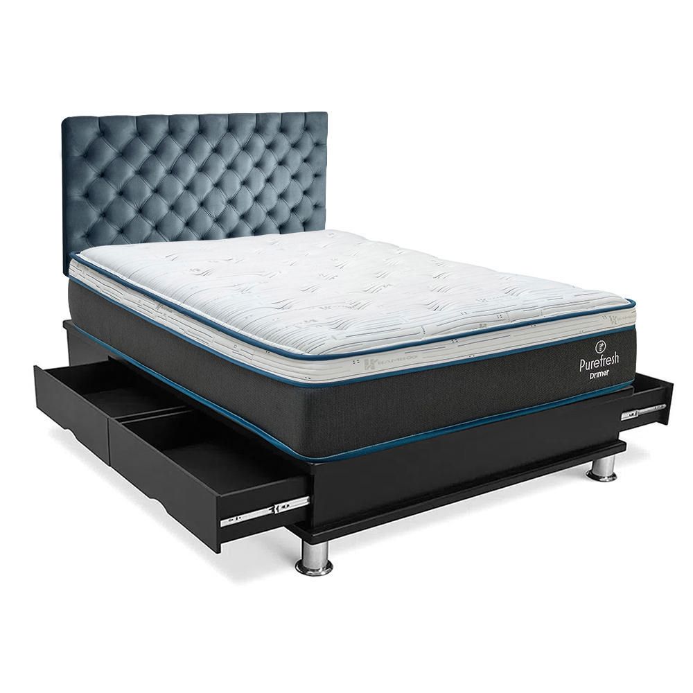 Dormitorio Capitone New Pure Fresh 1.5 Plazas + Respaldo