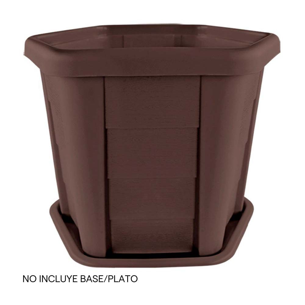 Macetero Circular Pica Madeira Café Oscuro de Polietileno