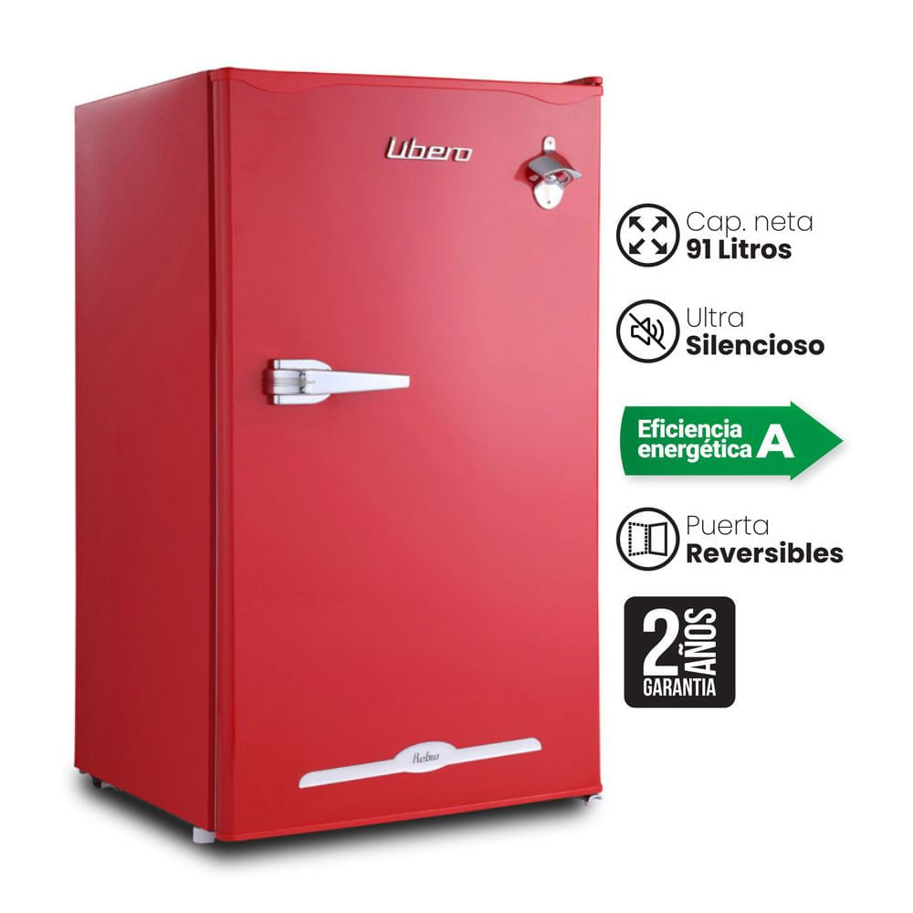 Frigobar Retro Libero Modelo LFB90R Rojo de 90 l