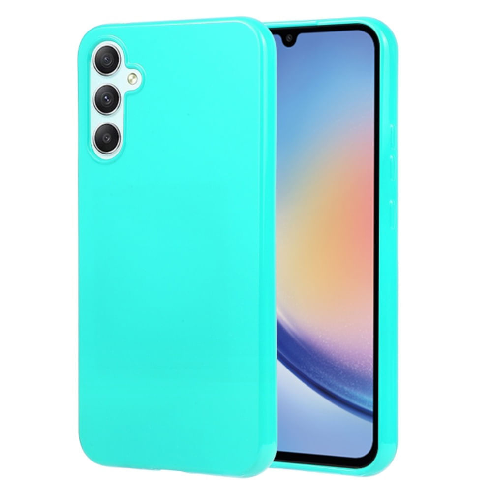 Funda Case para Samsung A34 Jelly Pearl Verde Antishock Resistente ante Caídas y Golpes