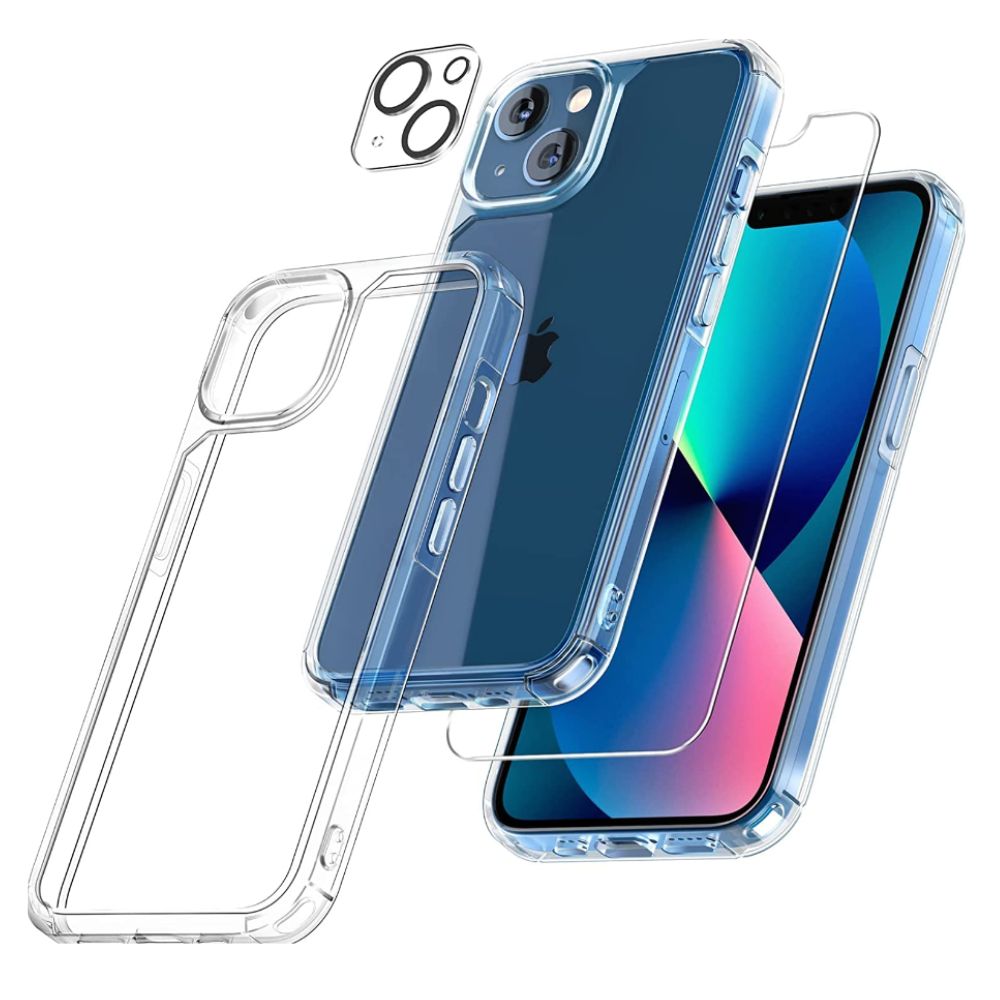Mica + Case Space + Protector de camara generico para Iphone 14