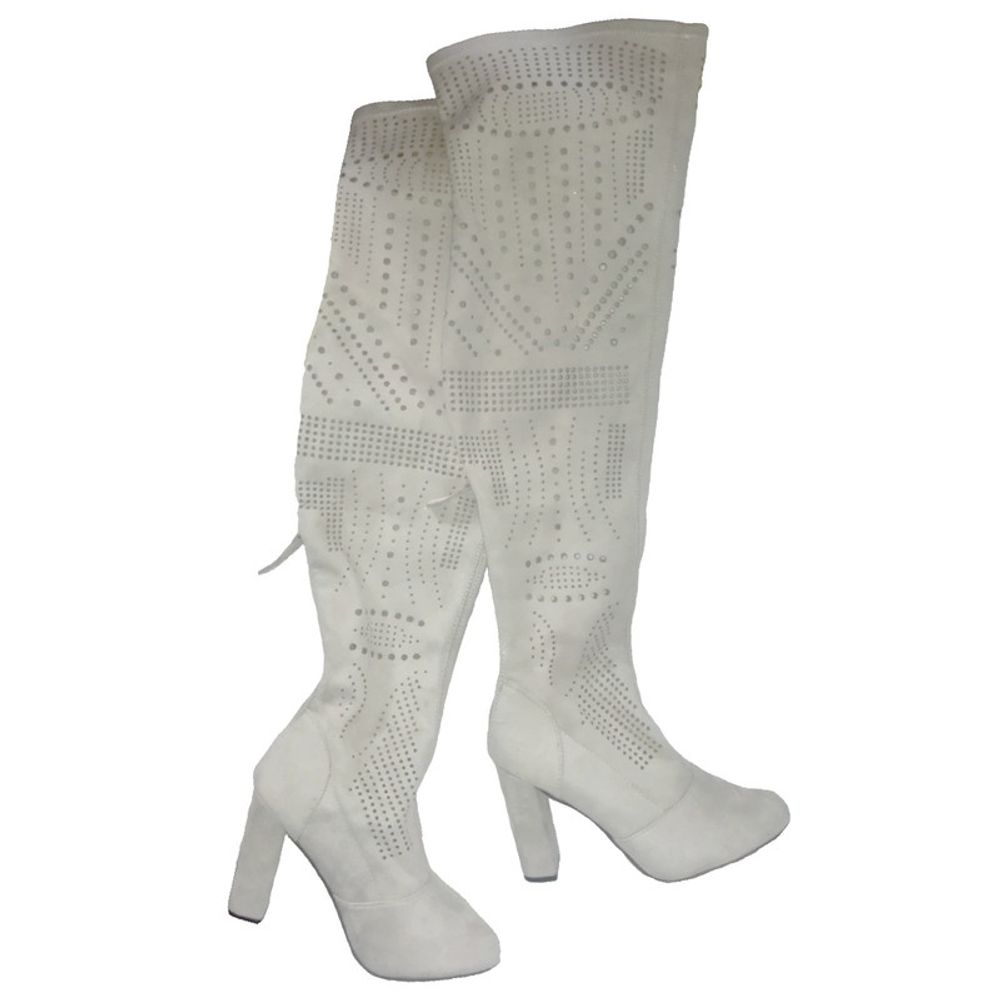 Botas Blancas Botas Largas Sobre La Rodilla Botas High Heel