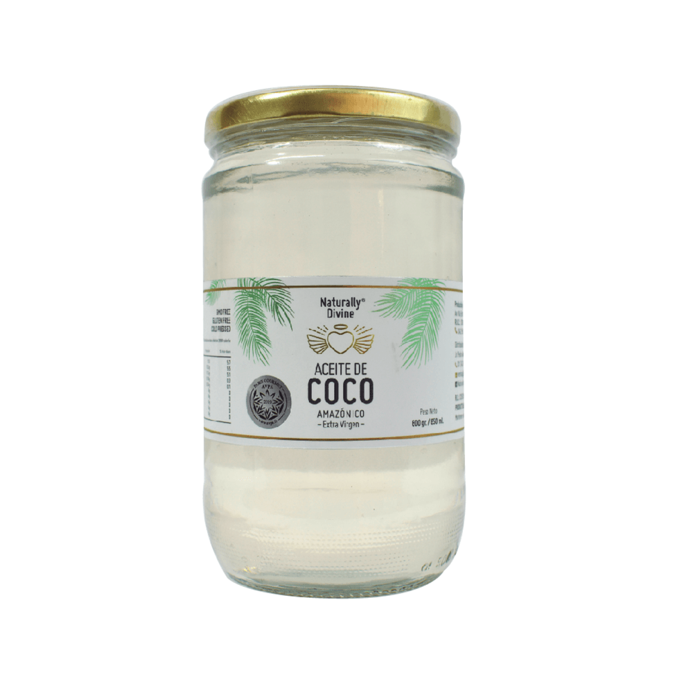 Aceite de Coco Virgen Naturally Divine 680ml Aceite de Coco Naturally Divine 600 gr Extra Virgen