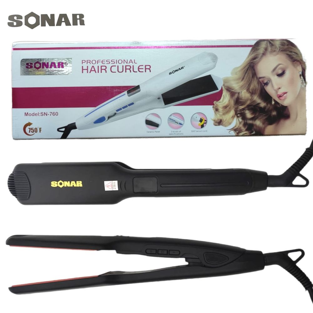 SONAR SN-760 Plancha Alisadora Eléctrica de Cabello Placa de Ceramica