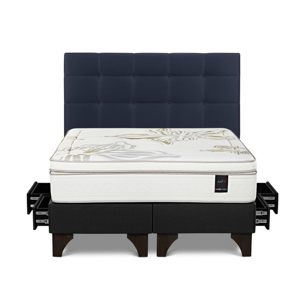 Dormitorio Con Cajones Art 4 King Issey Azul Marino