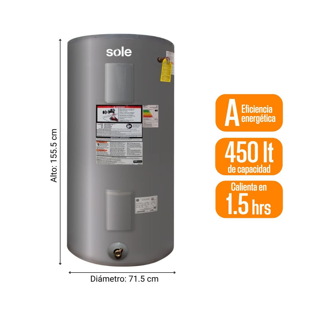 Terma Eléctrica Sole Acumulación 450L + Accesorios
