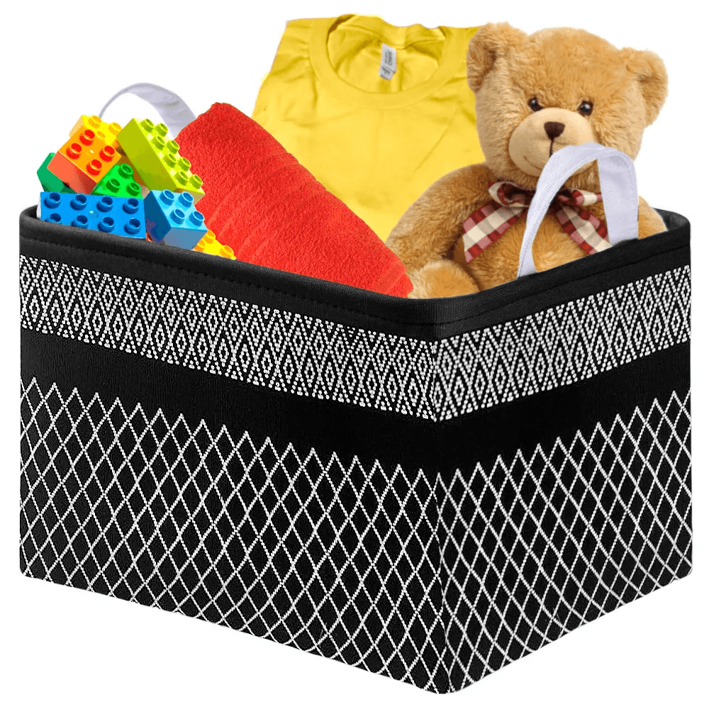 Cesta Bolsa Organizador Rectangular Multifuncional de Tela Negro