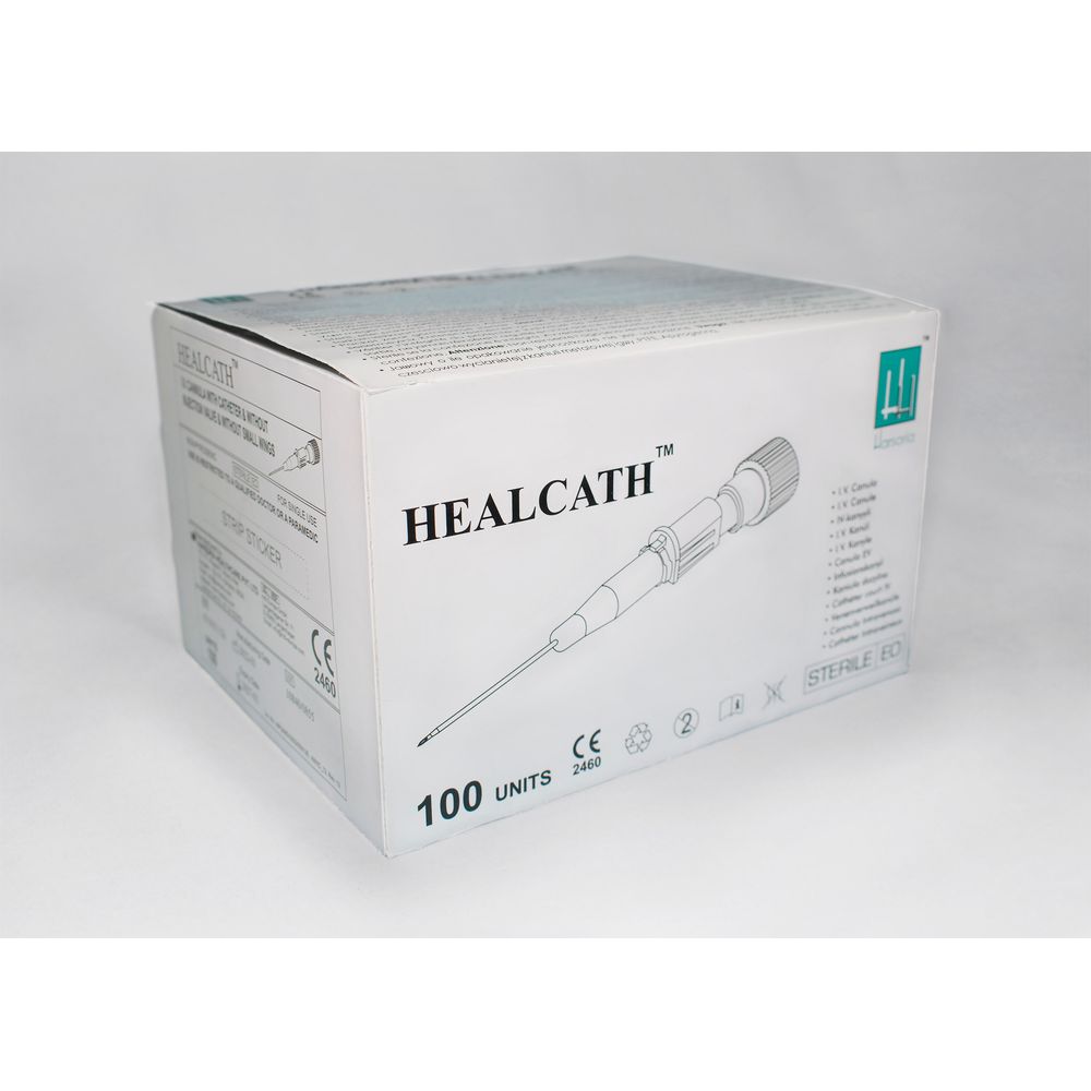 Catéter Endovenoso Periférico Healcath 24g 3/4 Caja de 100 Unidades