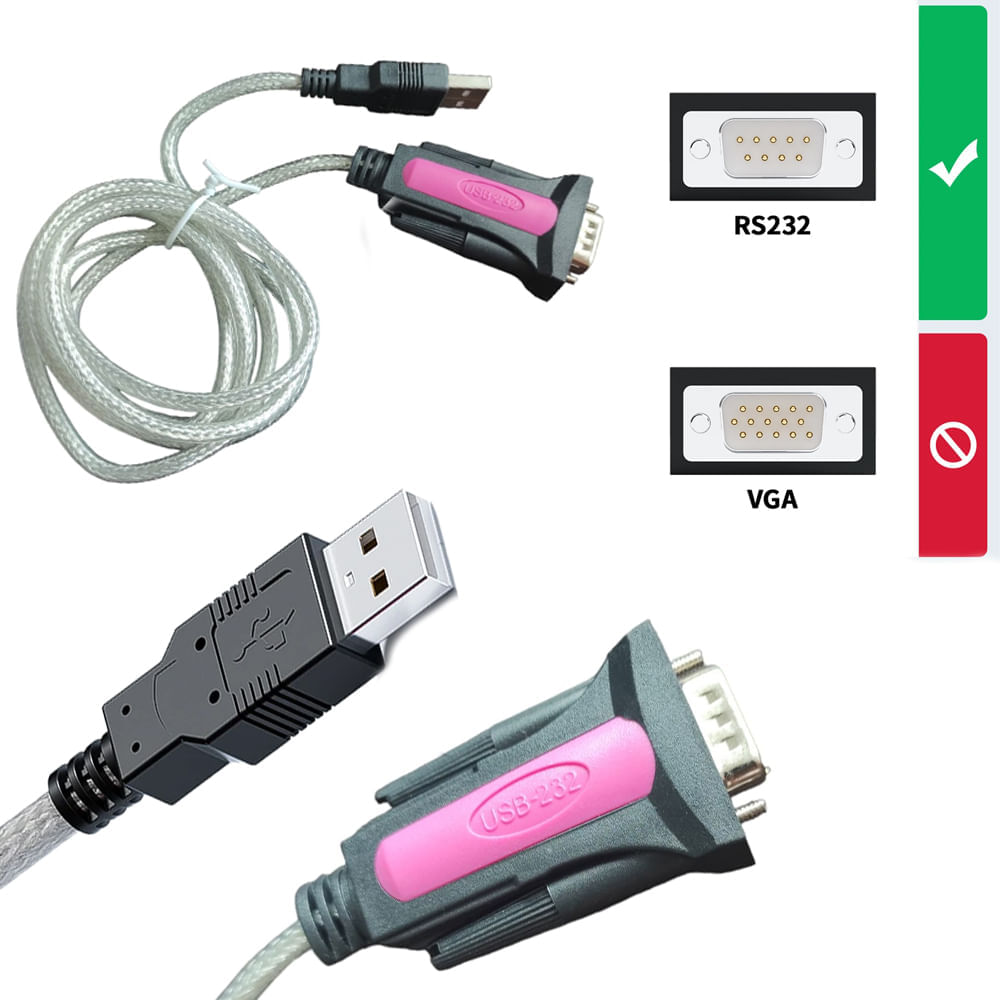 Cable Adaptador USB a Serie RS232 DB9 Serial 1.5 metros