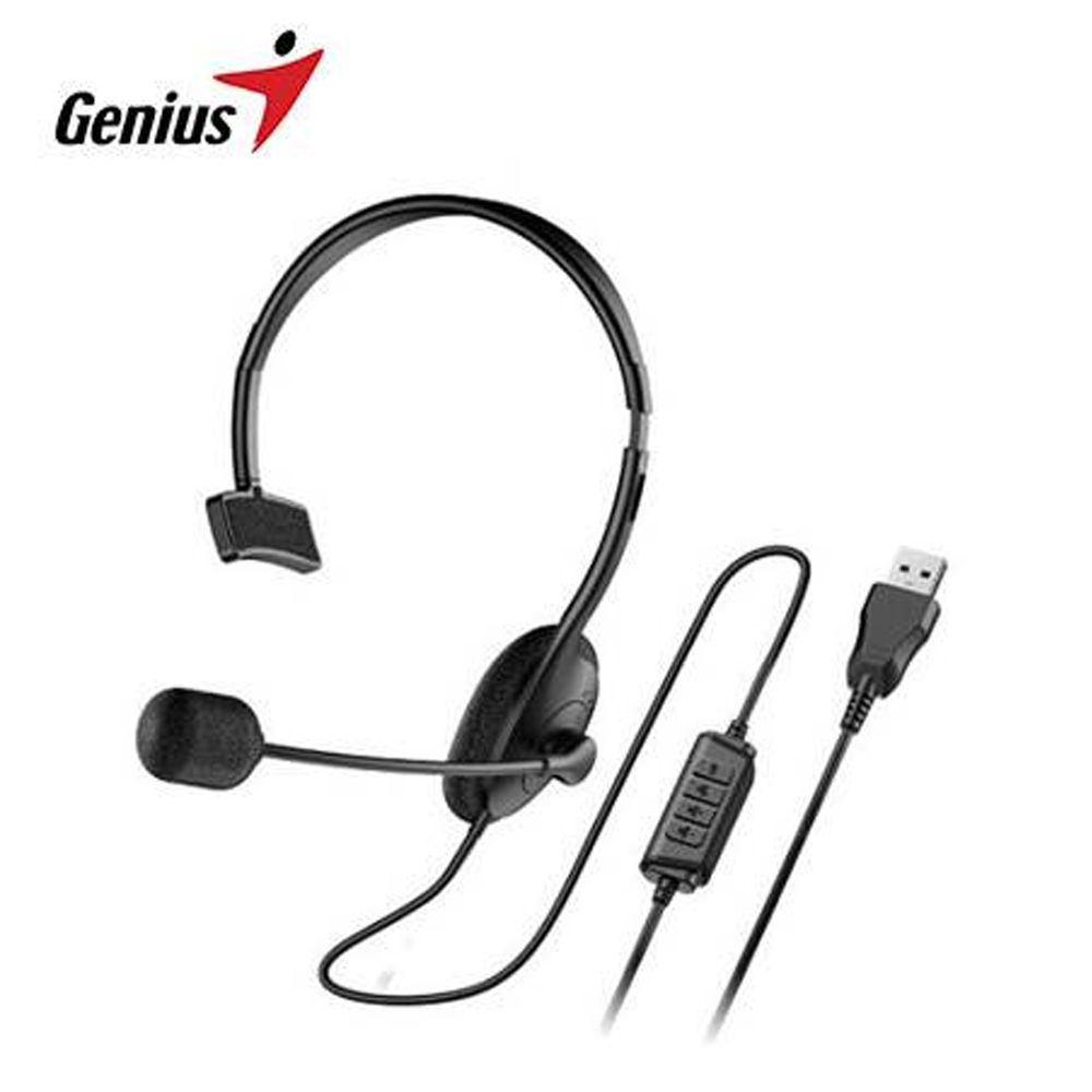 Audifono Con Microfono Genius HS 100U Mono Usb Negro