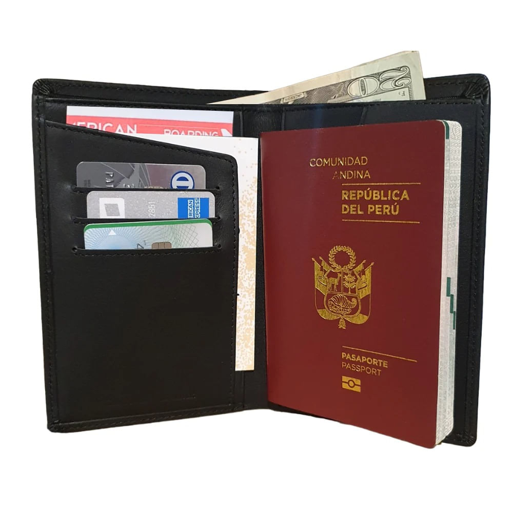 Porta Pasaporte De Cuero Vacuno 8989