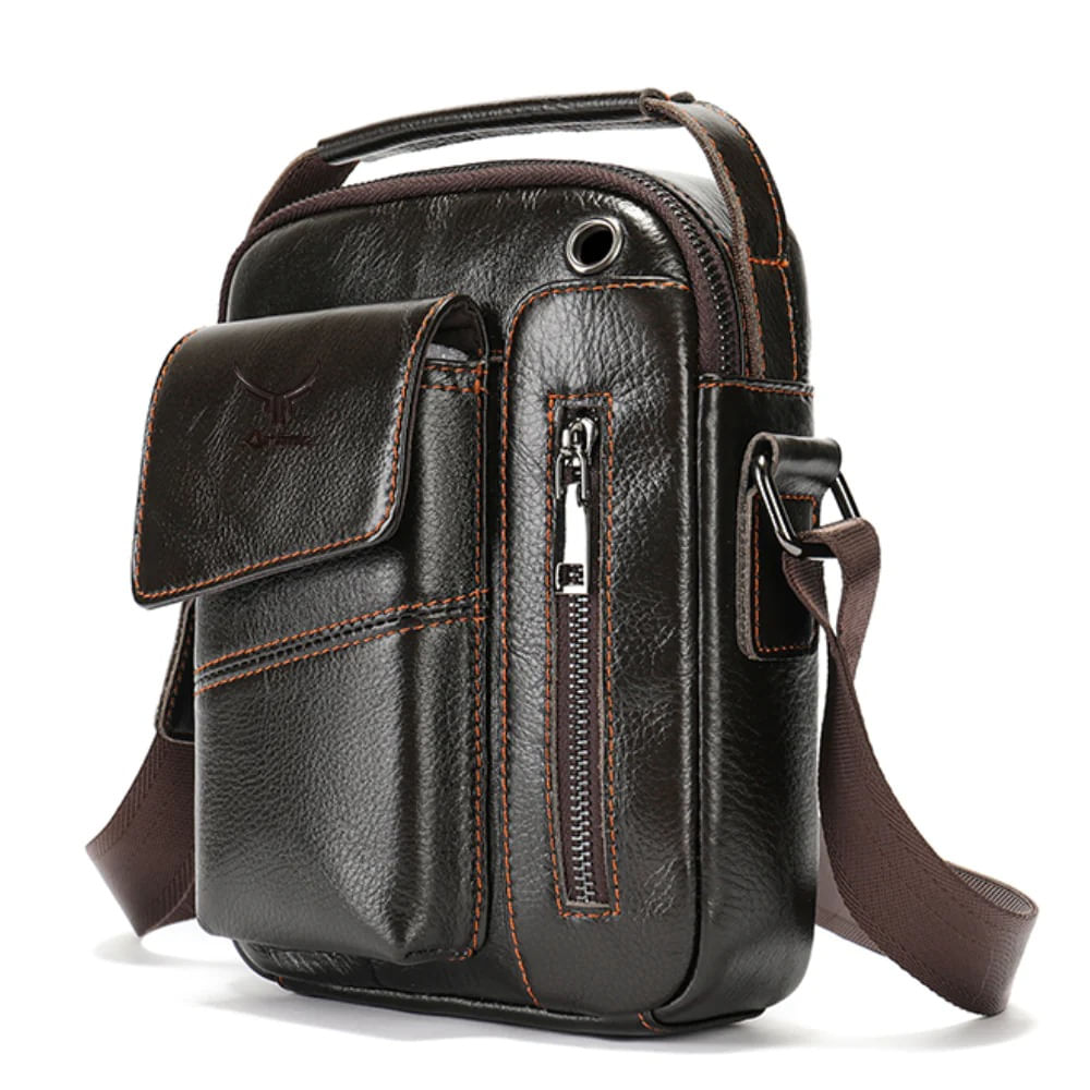 Morral De Cuero Vacuno 7512 Café Oscuro