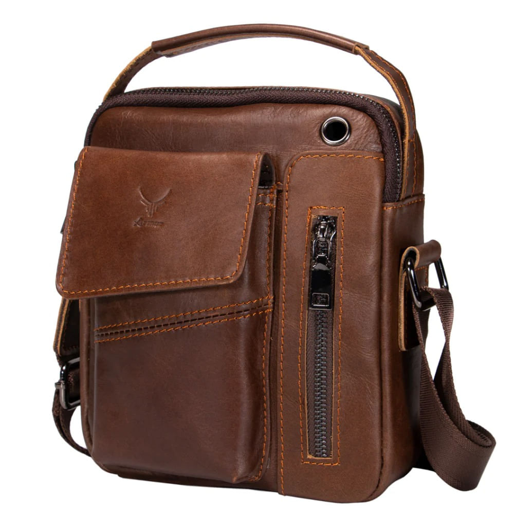 Morral De Cuero Vacuno 7512 Marrón