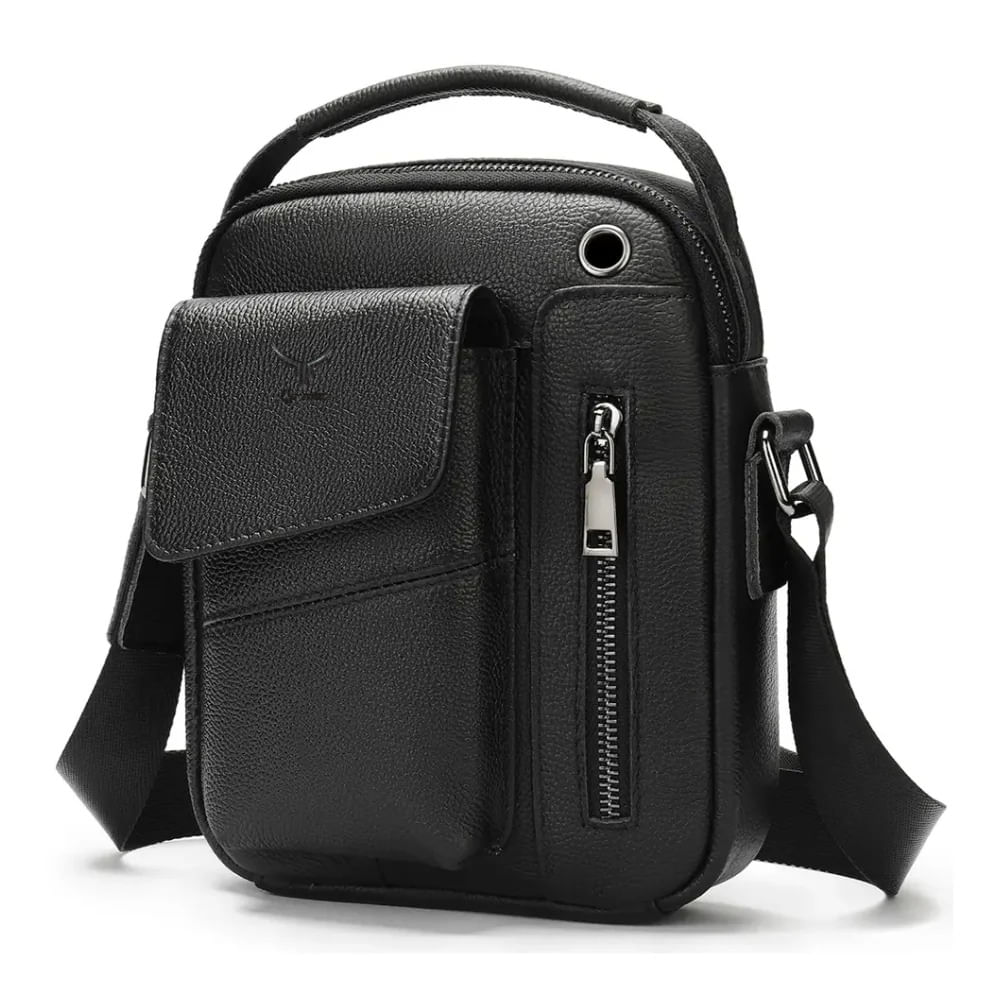 Morral De Cuero Vacuno 7512 Negro