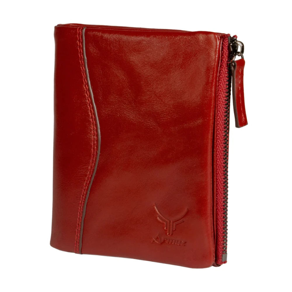 Billetera De Cuero Vacuno Novi BP812 Rojo