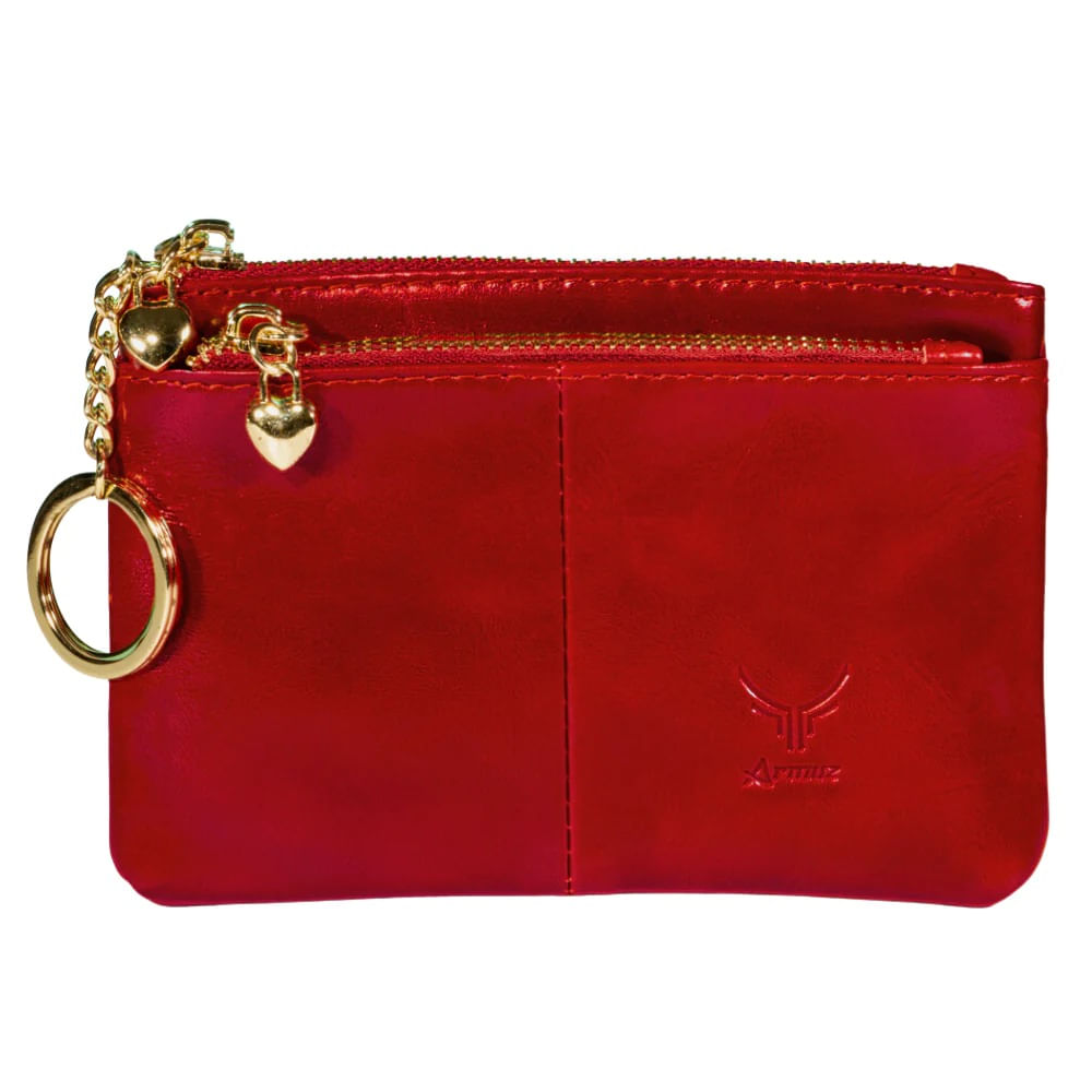 Monedero De Cuero Vacuno Love 2039 Rojo