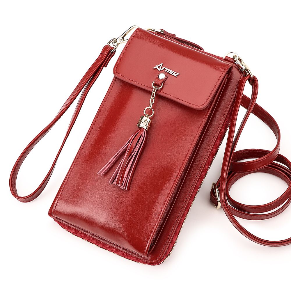 Bandolera De Cuero Vacuno DG1012 Roja