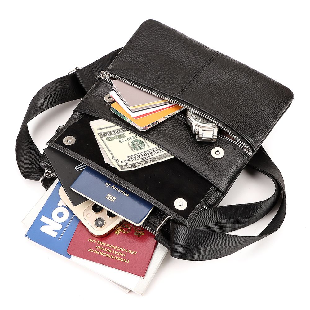 Morral De Cuero Vacuno MH547 NEGRO