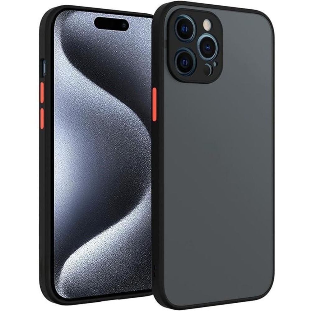 Funda Case para Motorola E7 Ahumado Mate Negro Antishock Resistente ante CAÍDAS Y GOLPES