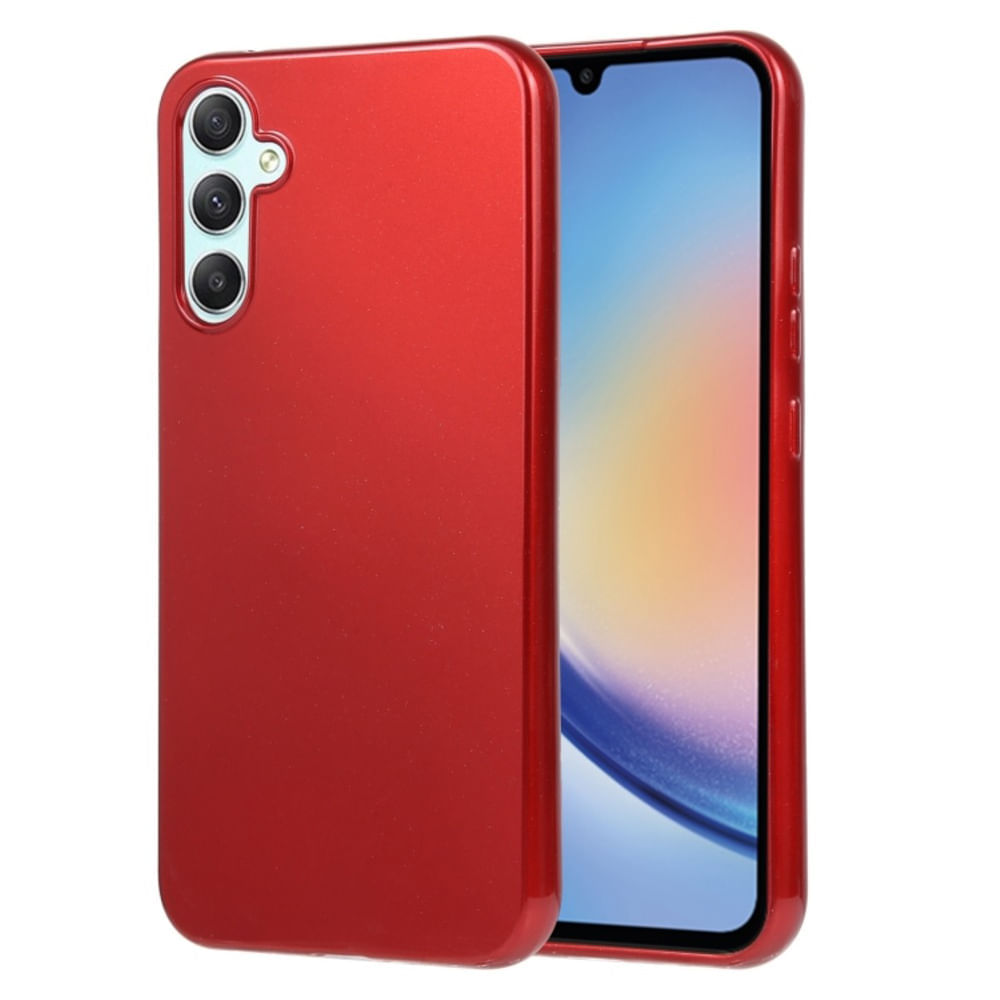 Funda Case para Samsung A34 Jelly Pearl Rojo Antishock Resistente ante Caídas y Golpes