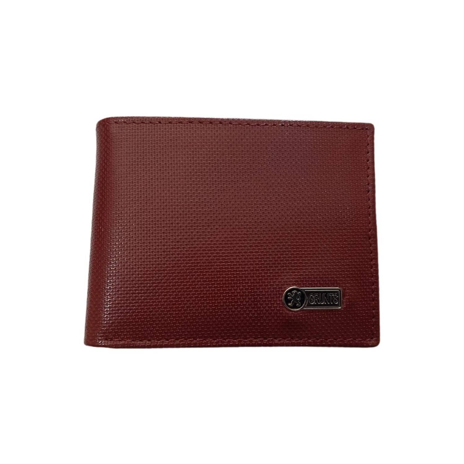 BILLETERA GRUNTS COLOR ROJO PARA VARON DE CUERO