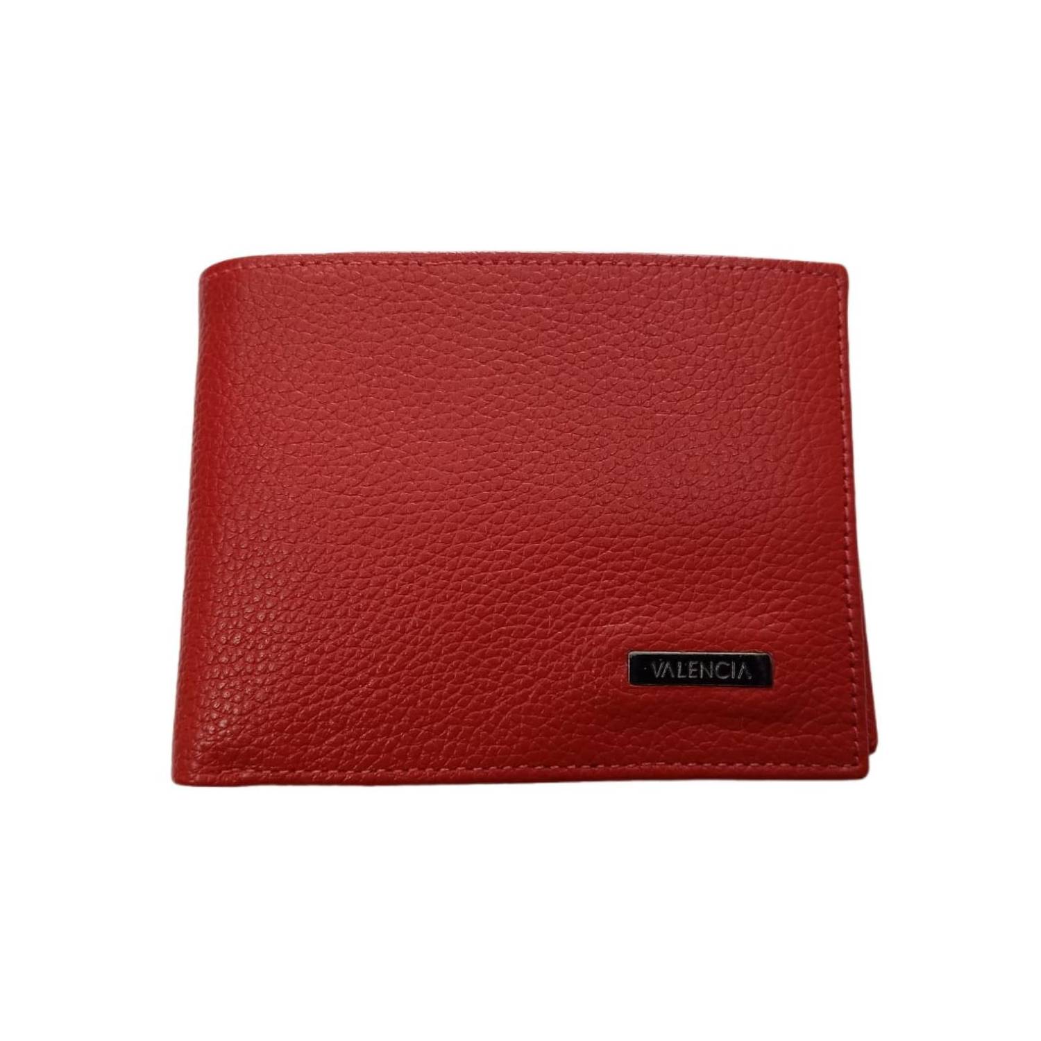 BILLETERA VALENCIA COLOR ROJO PARA VARON DE CUERO