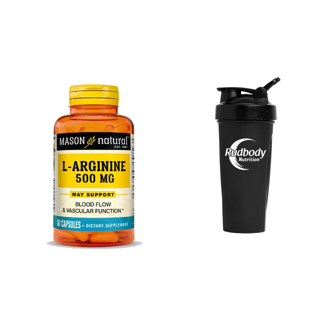 Vitaminas Mason Natural - Arginine 500 Mg (60 Cap) + Shaker