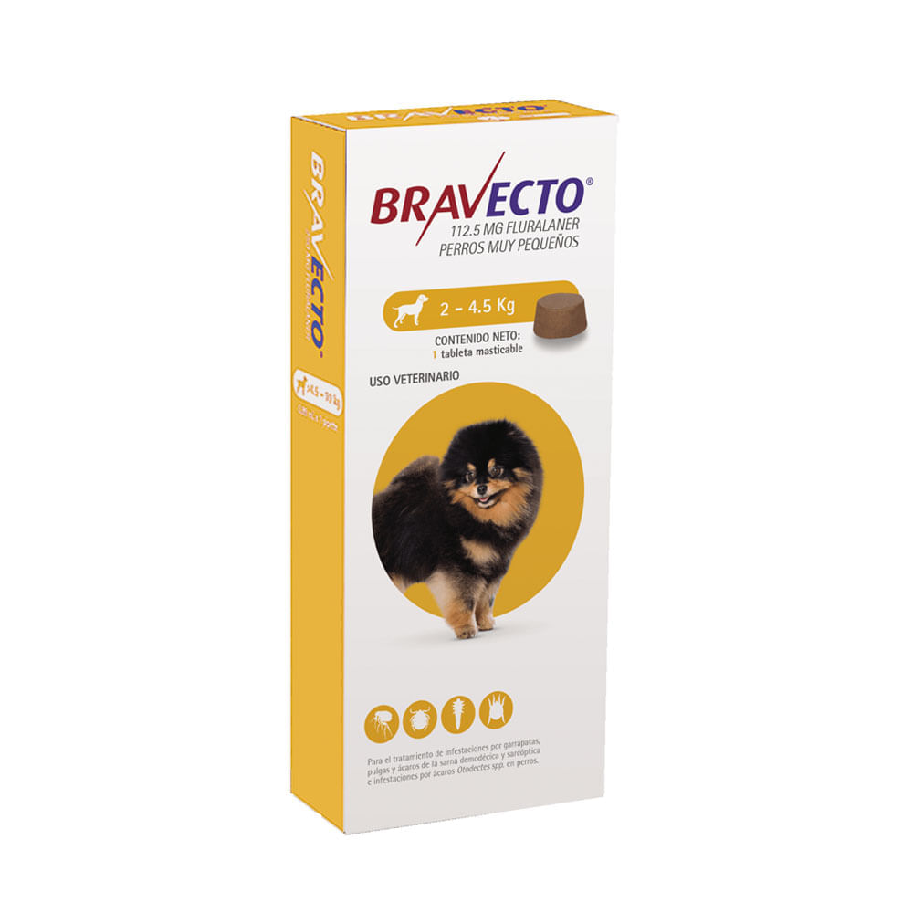 Bravecto Tableta 112.5 Mg para Perros 2kg - 4.5kg