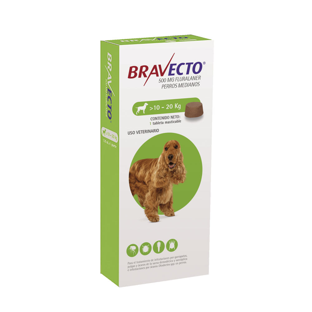 Bravecto Tableta 500 Mg para Perros 10kg - 20kg