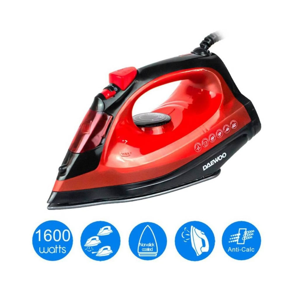 Plancha a Vapor Daewoo DSI-9252 de 1600 watts Rojo