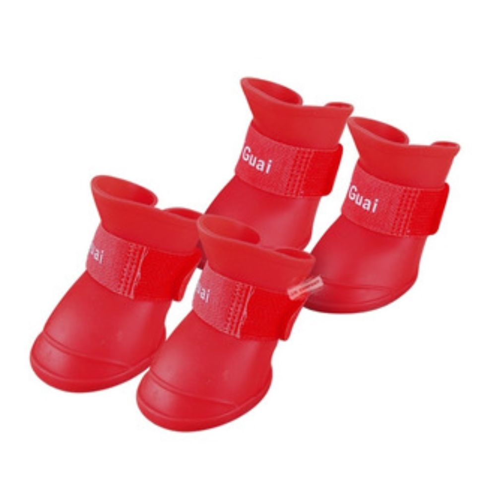 Zapatos de Silicona para Mascotas Perros y/o Gatos Talla XXL Rojo
