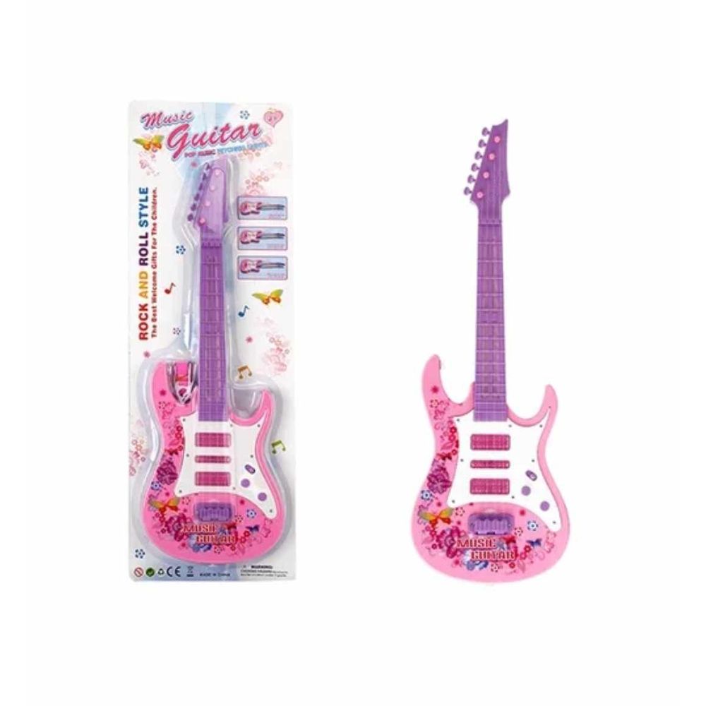 Juguete de Ninos Ninas Guitarra Electrica Musical Didactico Rosa