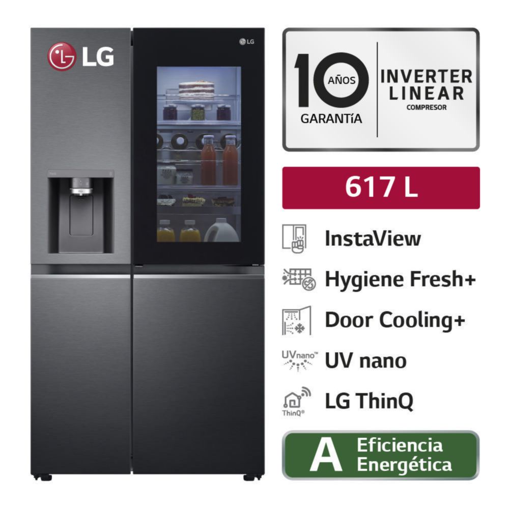 Refrigeradora LG Side by Side LS66SXT 617L Negro Mate