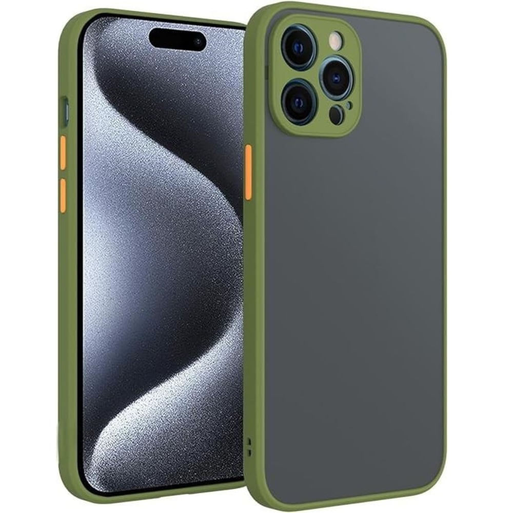 Funda Case para Samsung A03s Ahumado Mate Verde militar Resistente ante CAÍDAS Y GOLPES