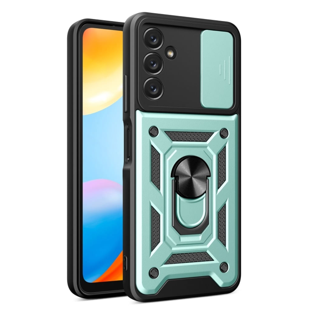 Funda Case para Samsung A14 con protector de camara Verde Resistente ante Caídas y Golpes