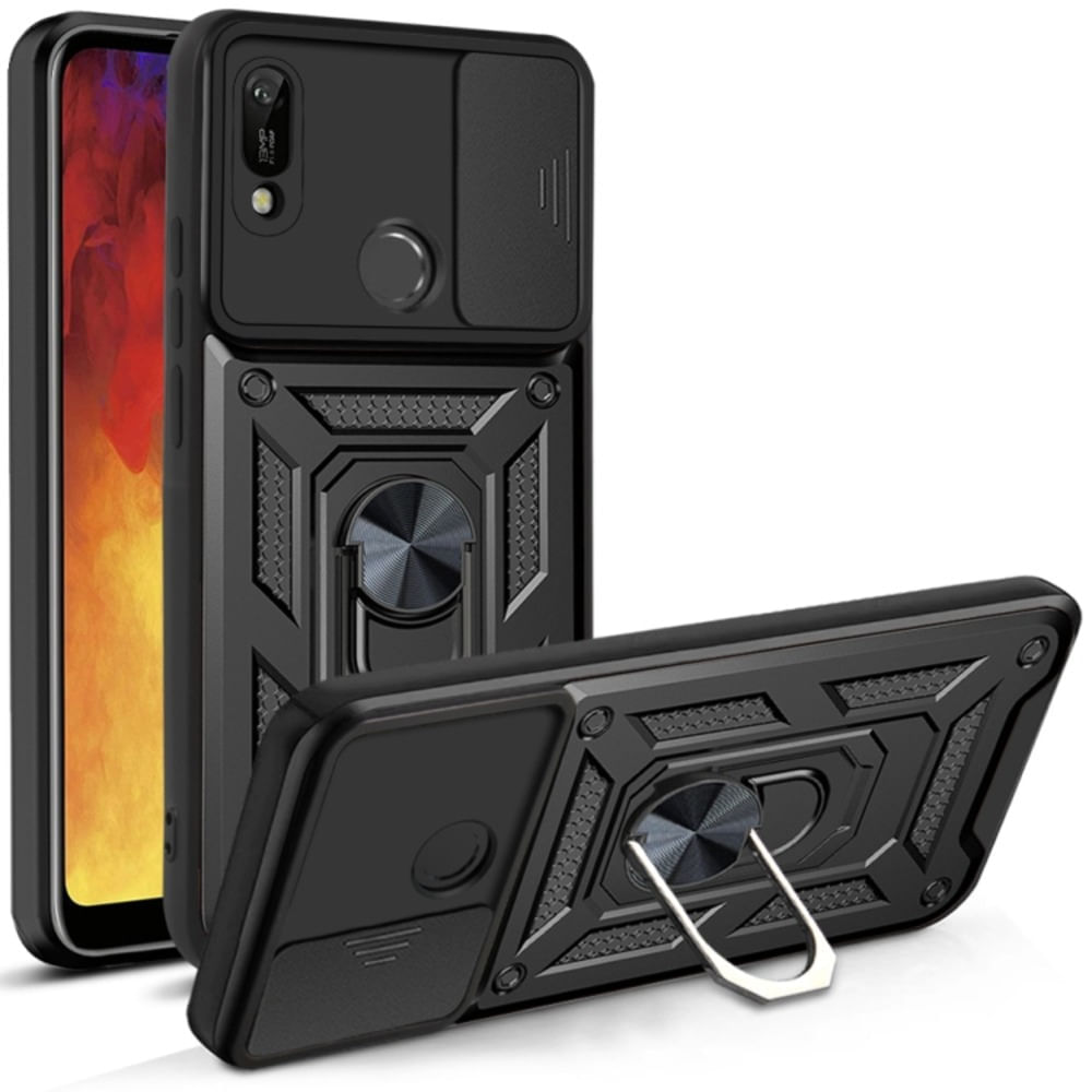 Funda Case for Huawei Y6 2019 con protector de camara Negro Resistente ante Caídas y Golpes