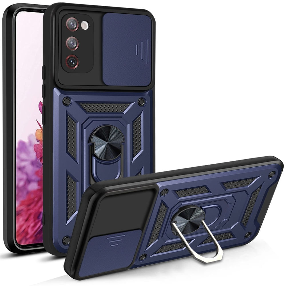 Funda Case para Samsung S20 FE con protector de camara Azul Resistente ante Caídas y Golpes
