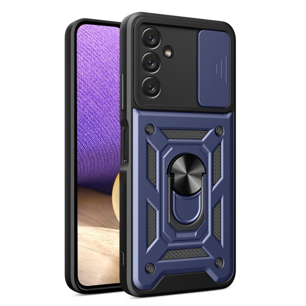Funda Case para Samsung A34 con protector de camara Azul Resistente ante Caídas y Golpes