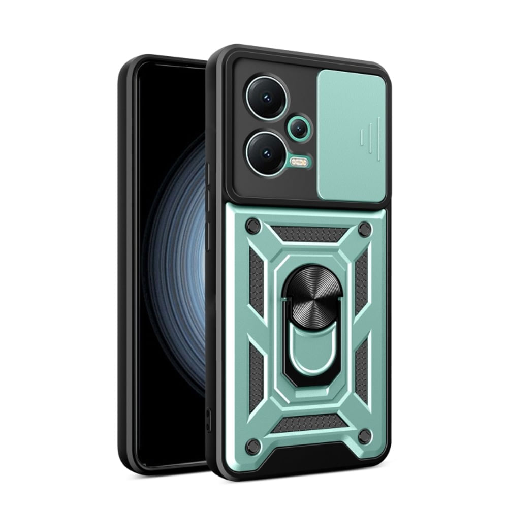 Funda para Xiaomi Redmi Note 12 4G con protector de camara Verde Resistente ante Caídas y Golpes
