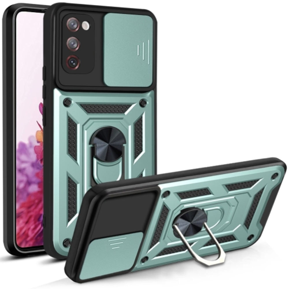 Funda Case for Samsung S20 FE con protector de camara Verde Resistente ante Caídas y Golpes