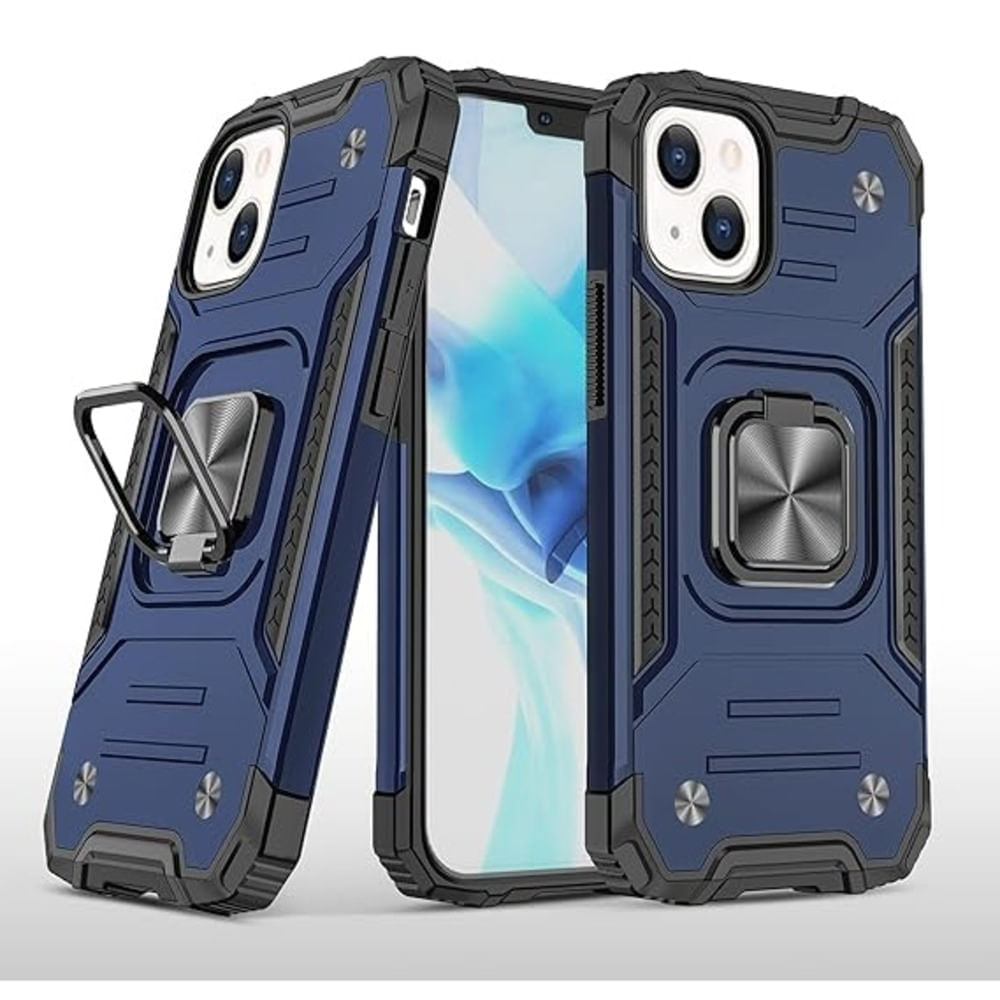 Funda para Motorola G9 Play Robot con Aro Azul Antishock Resistente ante Caídas y Golpes