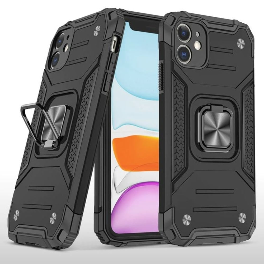 Funda Case para Samsung A20s Robot con Aro Negro Antishock Resistente ante Caídas y Golpes