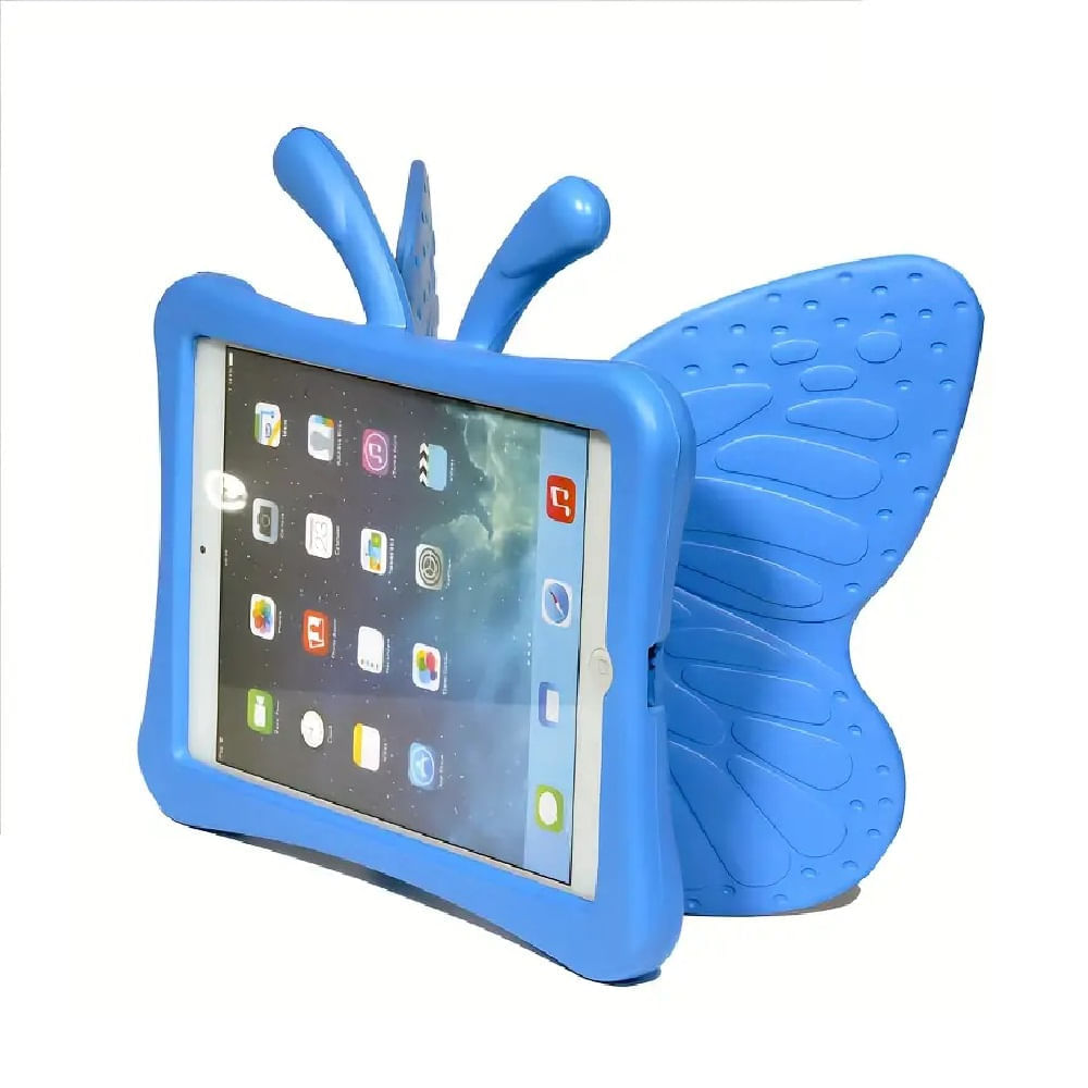 Funda para Samsung Tab A7 10.4" de Goma Mariposa Azul Antishock Resistente a Caidas y Golpes