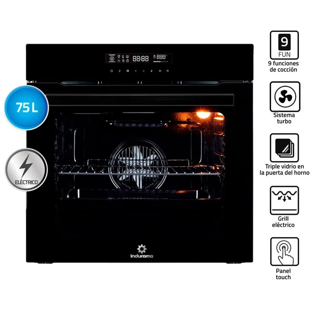 Horno Empotrable Digital Electrico de 75 Litros Indurama HEI-75V2NET Negro