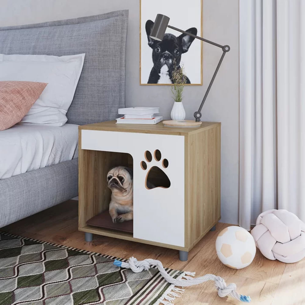 Casa Para Perros Pekin color Marrón/Blanco TU MESITA