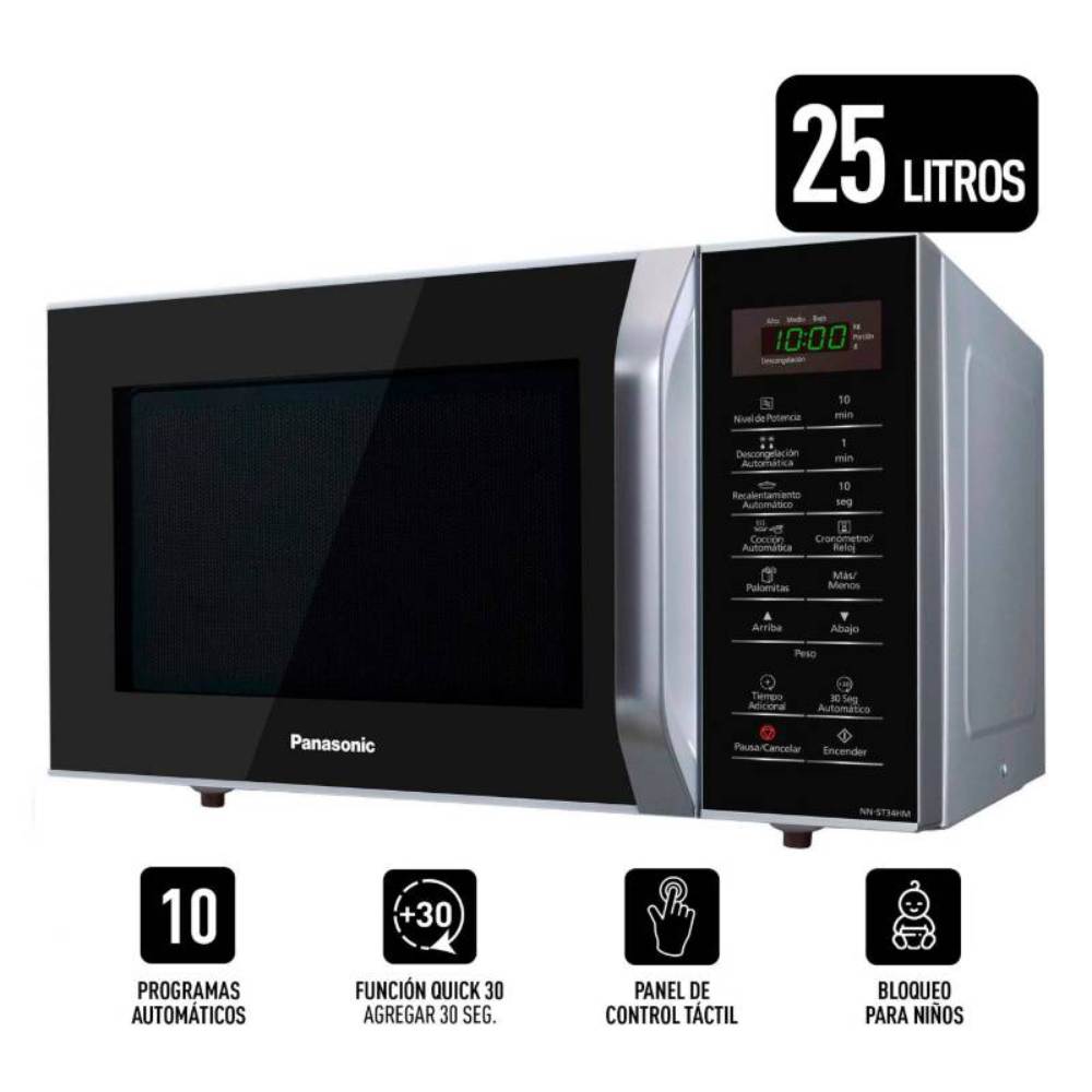 Horno Microondas Panasonic Nn Sb34hmrpk 25lt