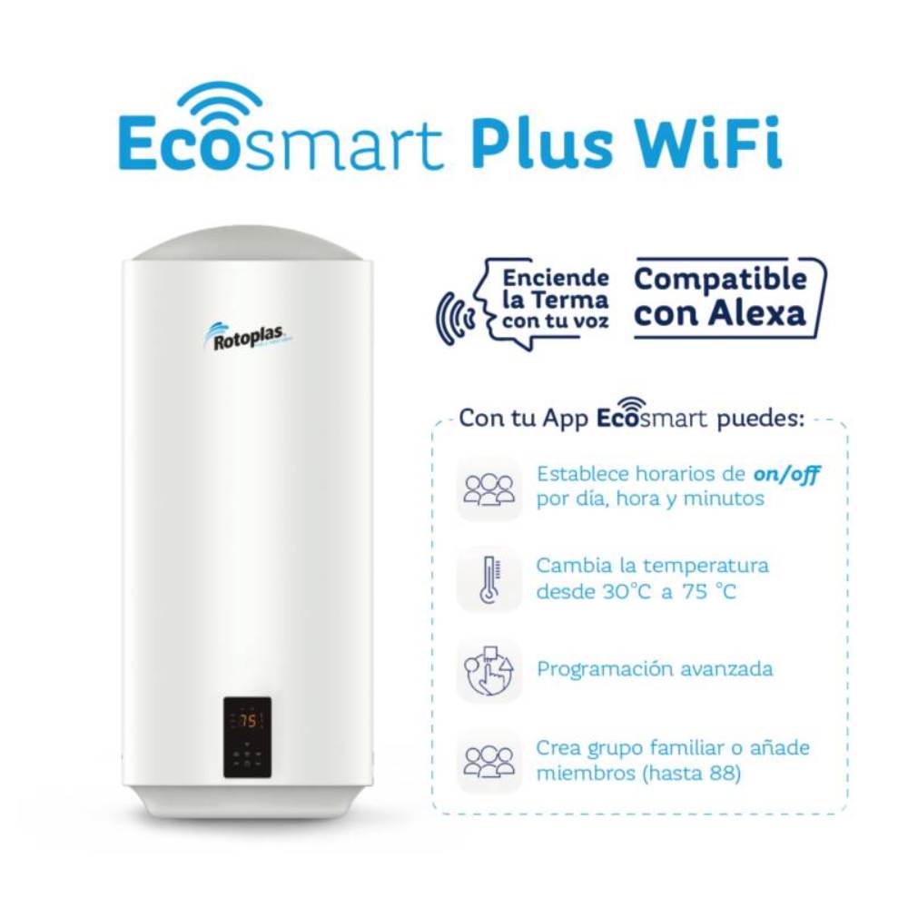 Terma de Acumulacion Ecosmart Wifi 80L