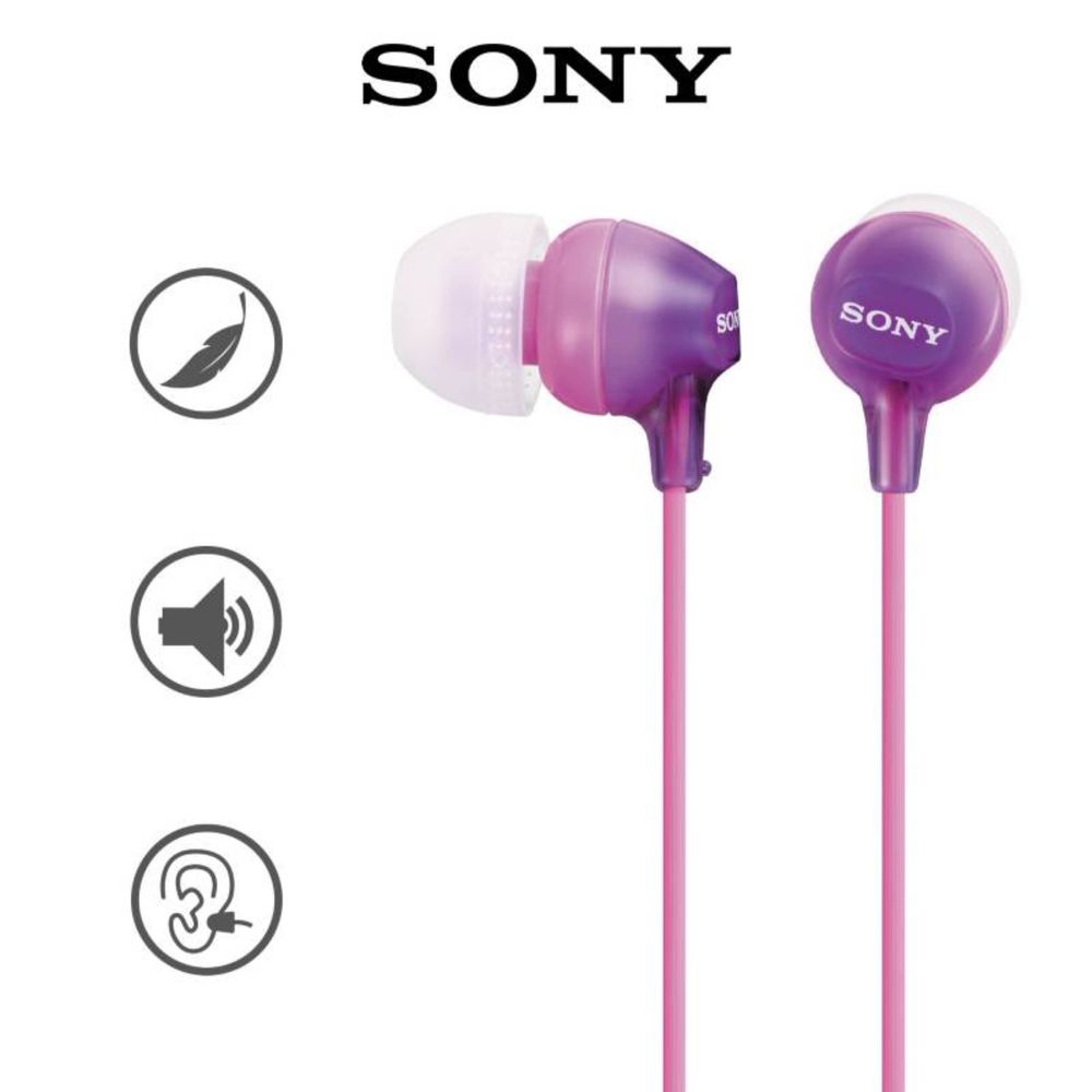 Audífonos In Ear con micrófono Mdr-Ex15ap Violeta